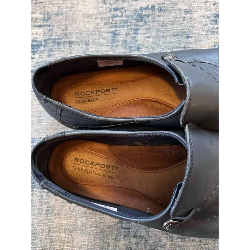Rockport Navy Blue Cobb Hill Paulette Flat Slip On Shoes 6.5 XW